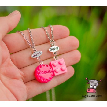 Кулон для двоих друзей "Best Buds Pink. Цена за набор 